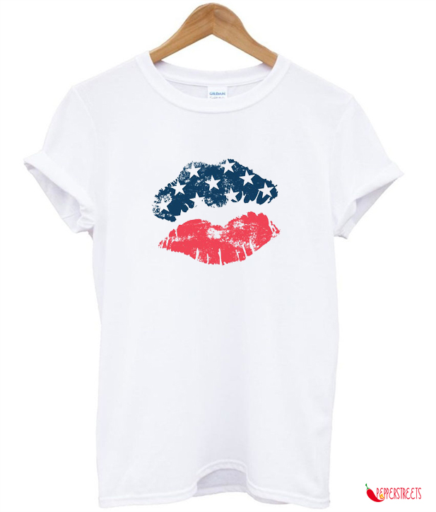 American Flag Lips T-shirt