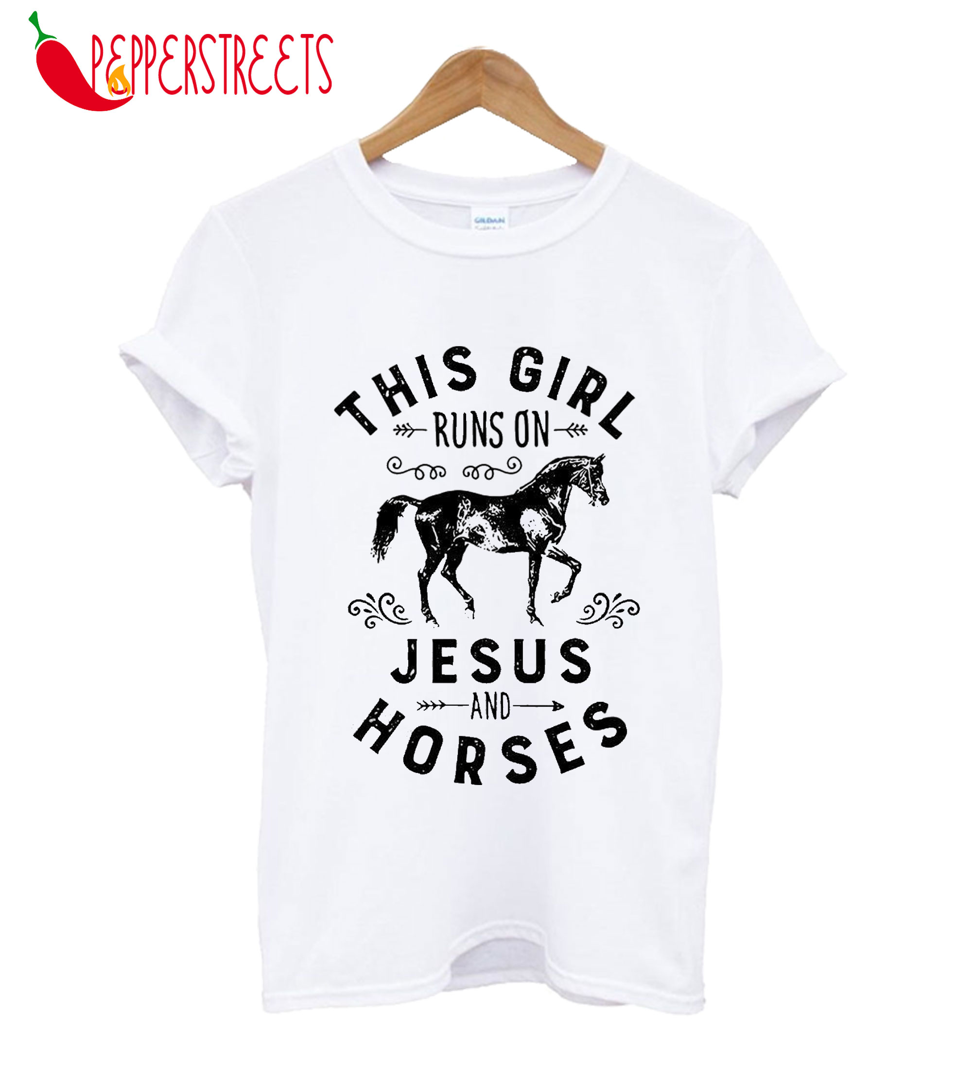 This Girl Runs On Jesus And Horses T-Shirt Amazing