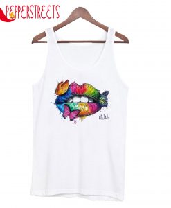 Lip And Buterfly Tank Top