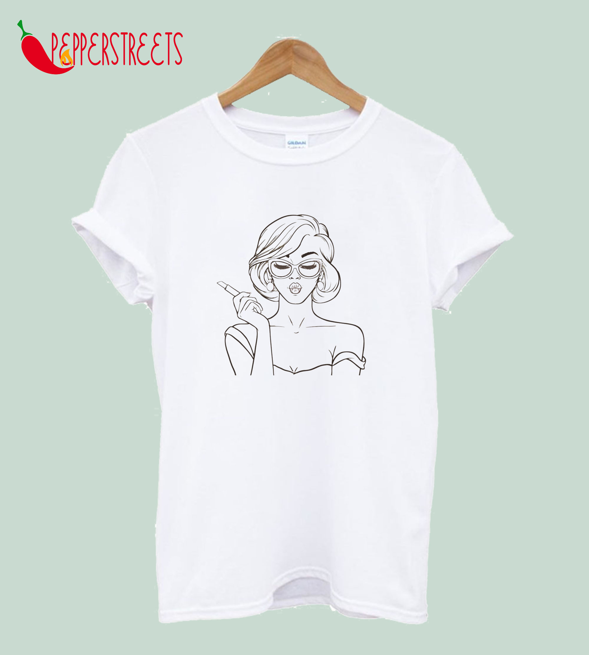 the folding lady t shirt