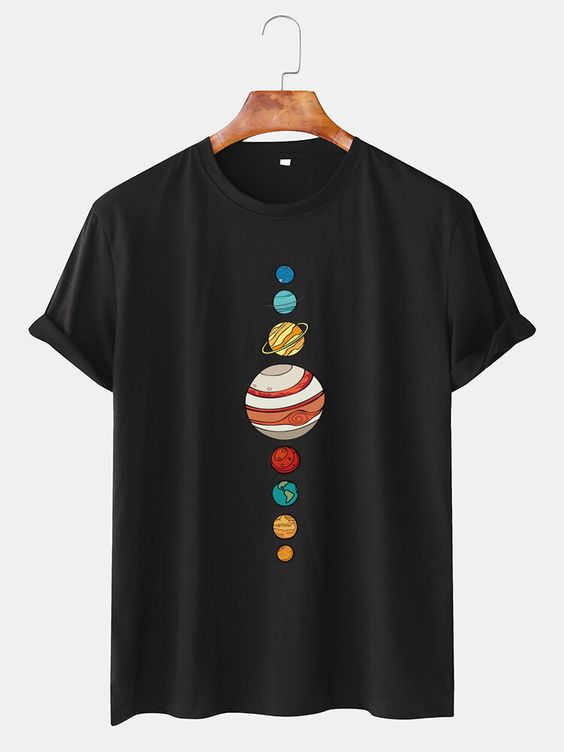 Colorful Planet Printed T-SHIRT THD This t-shirt is Made To Order,